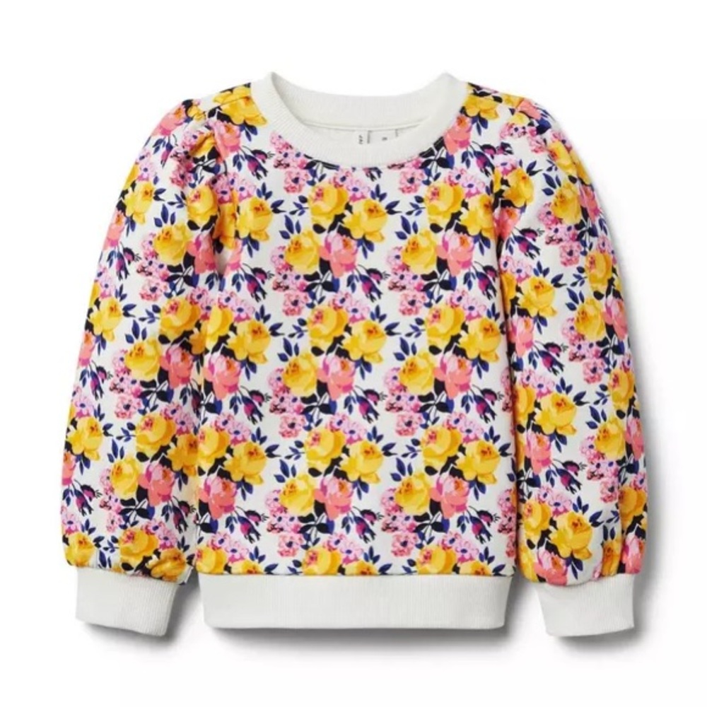 Janie and Jack Yellow and Pink Floral Hoodie